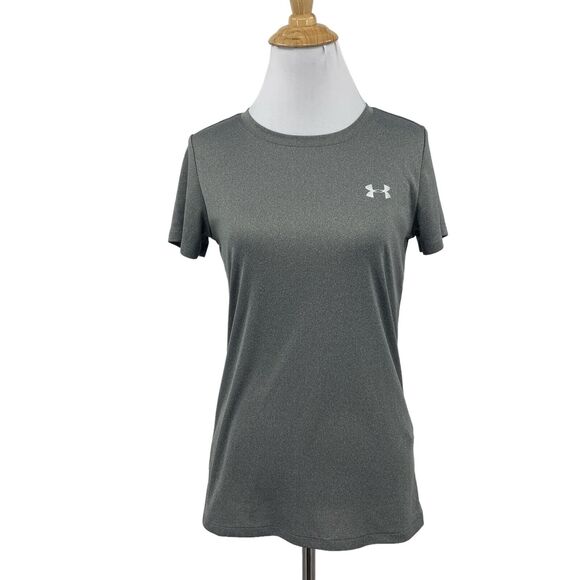 Under Armour Shirt Womens XS Extra Small Gray Velocity Crew Loose Heatgear Tee - Picture 1 of 12